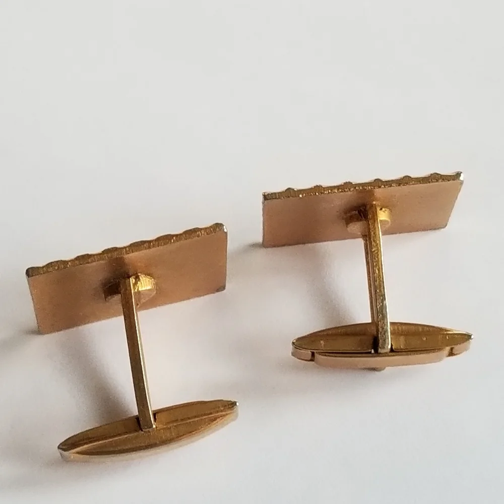 Vintage cuff links gold tone metal